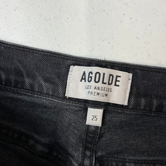 Agolde Nico Jean Virtue Black High Rise Slim Fit Denim Button Fly Womens Size 25 - Picture 9 of 13